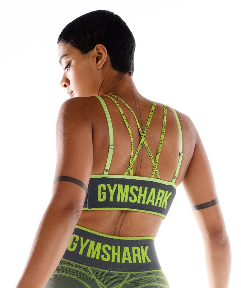 Staniki Sportowe Gymshark Wtflex Linear Seamless Damskie Zielone | PL 453RAH